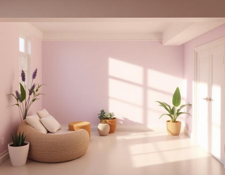 Bright, freshly cleared basement room